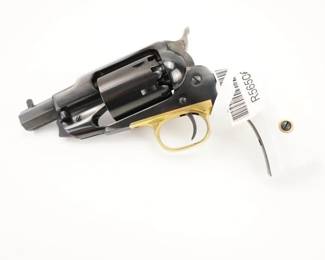 Make: Taylor
Model: 1858 The Ace
Caliber: .44 BP
Action: SA
Barrel: 3
Bore: Shiny
Serial # R565068
Condition: Great
The Ace model puts a modern spin on the much-loved 1858 Remington model with a snub nose barrel. Since this model has the shortened barrel length it features a "lever-latch" part to retain the cylinder pin in the frame and **does not come with a loading lever. Revolver is in great condition, showing minimal signs of use and wear.