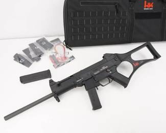 Make: HK
Model: USC
Caliber: .45 ACP
Action: Semi
Barrel: 16
Bore: Minty
Serial # 47-024676
Condition: Like New
Importer: Heckler & Koch Inc
Derived from the HK UMP submachine gun, the USC is a civilian utility carbine that uses the classic hard-hitting . 45 ACP cartridge. Matched with a simple and ultra-reliable blowback operating system, the HK USC is a radical departure from traditional firearms designs. The weapon debuted in 2000 and ceased in 2013.this Rifle is sold with 2 mags and factory soft case. This Rifle Remains in Excellent condition showing little signs of use and wear. 