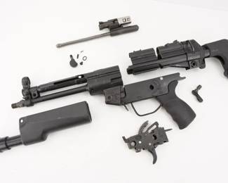 Make: HK
Model: MP5-N Parts Kit
Caliber: 9mmx19
Action: Semi
Barrel: 9
Bore: Bright
Serial # 62-367088
Condition: Very Good/Needs Repair/Parts
This German HK MP5 Navy parts kit comes with a 3 lug threaded barrel, 3 position retractable stock, 3 position lower, and no magazine. These German HK MP5 parts kits were demilled from PD trade-ins. This is a one of one! What you see is what you'll get!. 