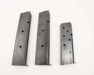 Make: Colt Mags
Model: 1911 10/8 RND
Caliber: 45 AUTO
Colt Mags. Two 10 Round colt branded 1911 mags and 1 8 Round colt 1911 mag. Please see photos