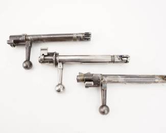 Make: Misc Vintage
Model: Bolt with Saftey Combos
Caliber: Mauser Action
Condition: Very Good
Misc Bolts with tab safteys.