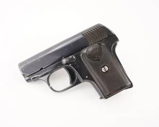 Make: Astra
Model: 1921
Caliber: 6.5
Action: Semi
Barrel: 2
Bore: Shiny
Serial # 229007
Condition: Good
The Astra modelo 400 was a Spanish service pistol produced by weapons manufacturer Astra-Unceta y Cia SA as a replacement for the Campo-Giro 1913/1916, which had also been chambered in 9mm Largo. It was the standard issue sidearm in the Spanish Army during the Spanish Civil War and also saw service in Germany during World War II. Chambered in 6.5, this pistol is in good condition, showing obvious signs of use and wear. 