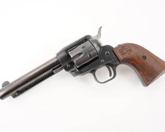 Make: FIE
Model: E 15
Caliber: .22 LR
Action: SA
Barrel: 4.75
Bore: Shiny
Serial # 408028
Condition: Good
FIE closed up in 1990, "Firearms Import & Export" most were made in W Germany, this one was made in Italy by Fratelli Tanfoglio, 4 3/4" barrel. This single action revolver is chambered in .22 LR and is in good condition, showing obvious signs of use and wear. 