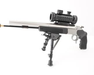 Make: CVA
Model: Optima
Caliber: .50 BP
Action: Percussion
Barrel: 13.5
Bore: Dark
Serial # NSN
Condition: Very Good
The Black Optima pistol features a trigger-guard with actuated breeching lever and a neutral center-of-gravity trigger. This V2 pistol comes with a black composite stock and features CVA’s Quick Release Breech Plug (QRBP), which is easily removed with your fingers - NO tools required. The Optima Pistol has more quality features than any other muzzleloading pistol in its price range. Fitted with a BSA red dot, this pistol is in very good condition, showing normal signs of use and wear,