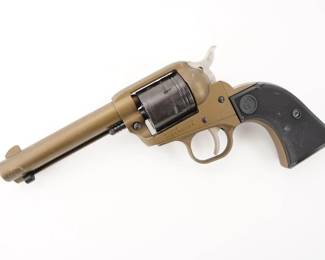 Make: Ruger
Model: Wrangler
Caliber: .22 LR
Action: SA
Barrel: 4.75
Bore: Frosty
Serial # 204-43692
Condition: Good
Manufactured in 2019. The Ruger Wrangler is a super-capable yet inexpensive .22 LR single-action revolver. This revolver features a black Cerakote finish that provides rugged reliability in all environments, Checkered synthetic grips on a Single-Six pattern grip frame, 4.62” Barrel. This Revolver is in good condition showing normal signs of use and wear.