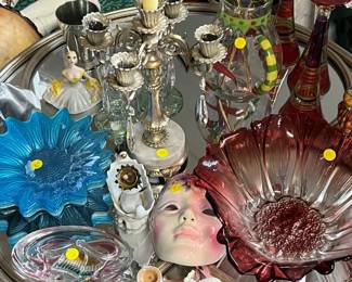 Glassware and candleholder