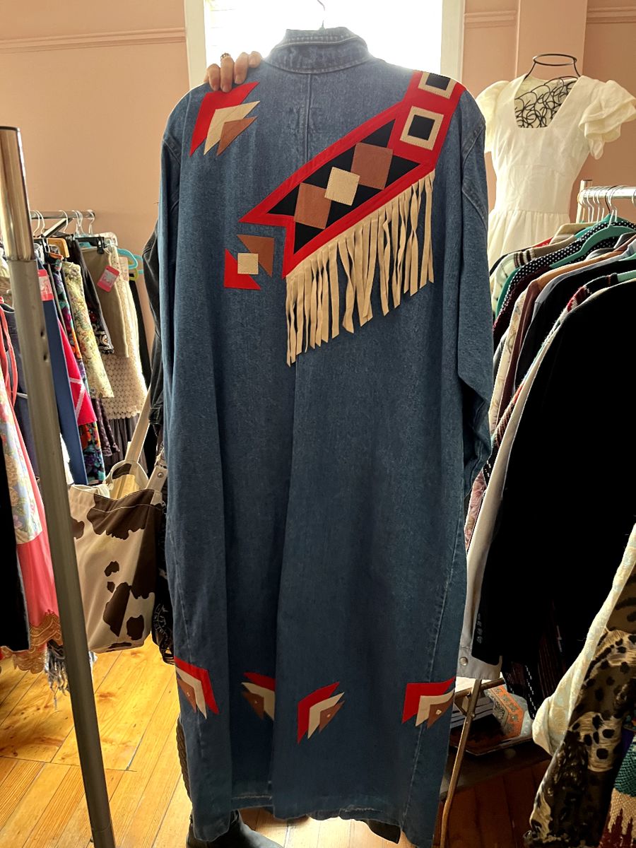 1980s Funky Denim Trench Coat