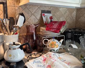 embroidered tea towels