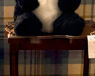 small occasional table with scalloped edge