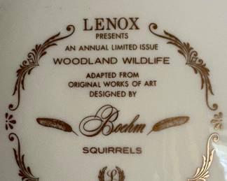 Lenox Boehm Woodland Wildlife Collector plates