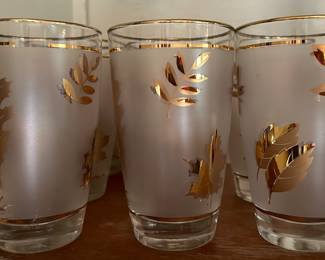 Frosted gold leaf glassware / barware