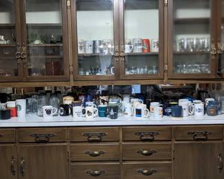 Large cup, mug, glassware collection.