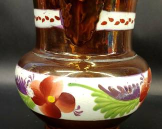 Victorian Staffordshire Pottery Copper Luster Ware Jug/Pitcher