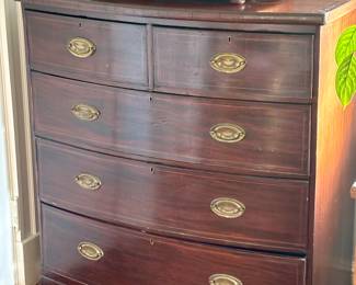 Antique English Mahogany Bowfront Chest of Drawers