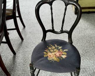 19th Century Victorian Ebonized, Side Chair