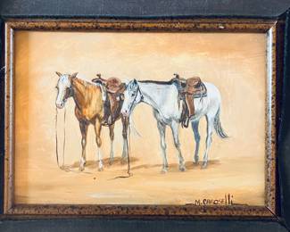 Original Western Oil Painting by Marianne Caroselli. 