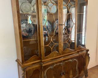 1960's. 
China Cabinet - 70w x 18d x 83h
Sideboard - 71w x 22d x 35h