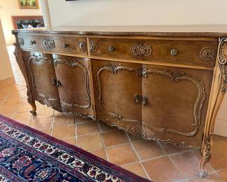 1960's French Style Buffet.  Gorgeous. 
China Cabinet - 70w x 18d x 83h
Sideboard - 71w x 22d x 35h