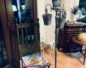 1930's Art Deco 4 Light Floor Lamp.  Wirecraft Shades. 