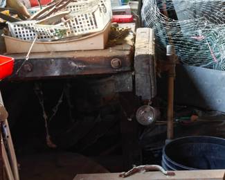 Corner of one of the workbenches approximately 8 ft long