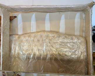 Tufted Ivory Upholstered King Sized Bed