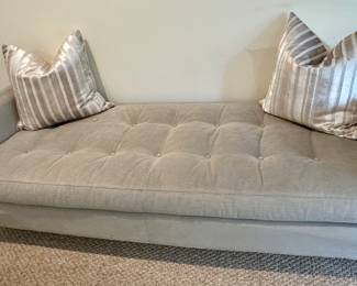 Gray Chenille Upholstered Bench