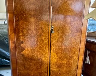 Antique Burl Wood Wardrobe