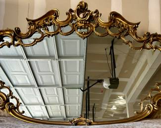 Antique Carved Wood Mirror