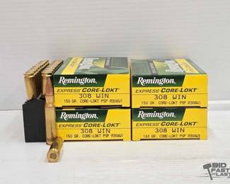 3076  NEW 80 Rounds of Remington 308win Ammo 