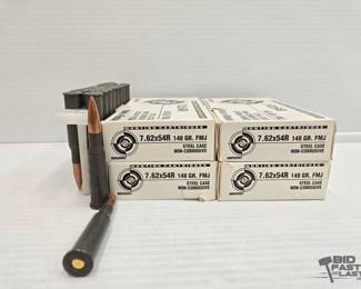 3158  NEW 80 Rounds of 7.62x54R Hunting Cartridge Ammo 