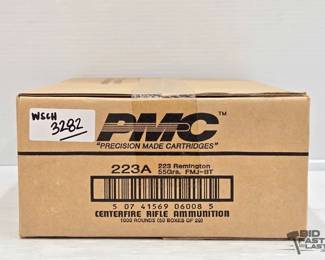3282  NEW 1000 Rounds of PMC 223 Remington Ammo 