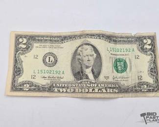721  2003 $2 Green Seal Dollar Banknote 