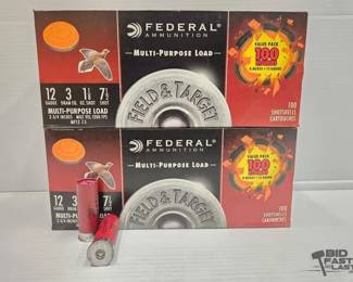 3236  NEW 200 Rounds of Federal 12ga Shotshells Ammo 