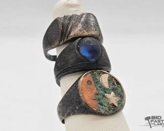 716  3 Sterling Silver Rings, 20.60g 