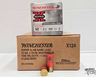 3270  NEW 250 Rounds of Winchester 12ga Shotshells 