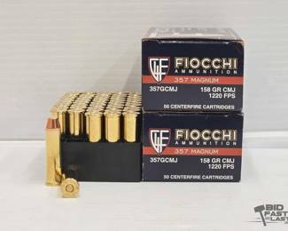 3150  NEW 100 Rounds of Fiocchi 357 Magnum Ammo 