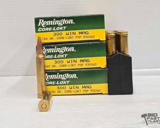 3070  NEW 60 Rounds of Remington 300win Ammo 