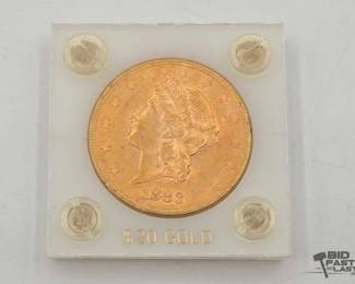 552  1883 $20 Dollar Liberty Gold Coin, 33.40g 