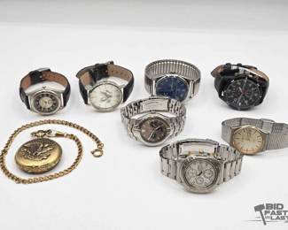 746  7 Watches  1 Pocket Watch 