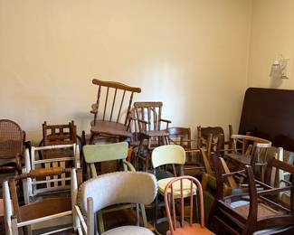 vintage chairs on chairs on chairs!