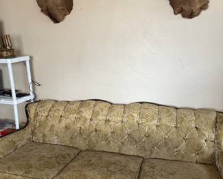 deer head mounted, antique couch