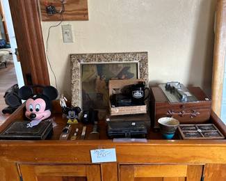 antiques, knives, metal boxes, vintage Disney
