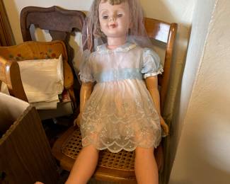 vintage chairs, dolls