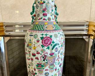 Chinese Famille Verte Vase  1890’s 