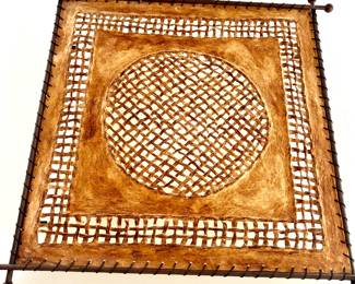 Rare vintage braided leather wall hanging