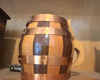 Vintage wood/copper beer stein