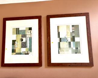 Pair of large contemporary prints