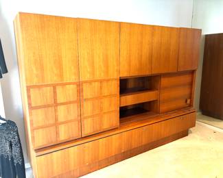 Incredible MCM style German teak wall unit
