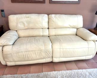 Electric cream leather sofa