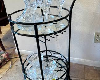 Black metal bar cart